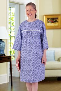 Cotton/Poly Open Back Nightgown
