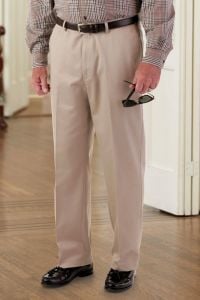 Men's Polyester Dress Slacks by Haggar Adaptive Clothing for 