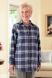 Women's Flannel Shirt - VELCRO® Brand Fasteners at Front