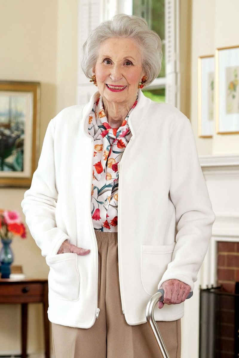 Polar Fleece Sweater Adaptive Clothing for Seniors, & Elderly Care