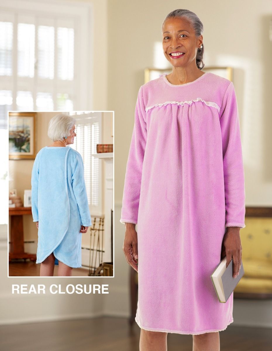 So-Soft Open Back Nightgown Adaptive ...