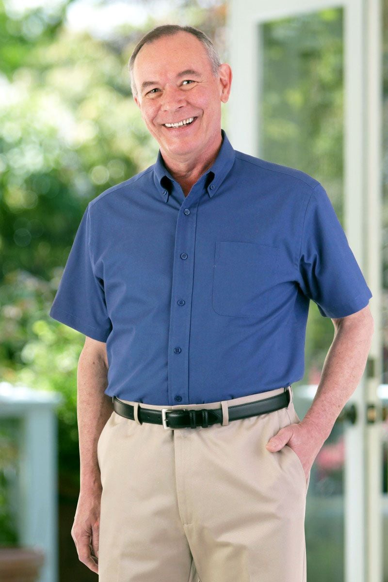 Short Sleeve Stain Resistant Shirt Adaptive Clothing for Seniors, Disabled  & Elderly Care