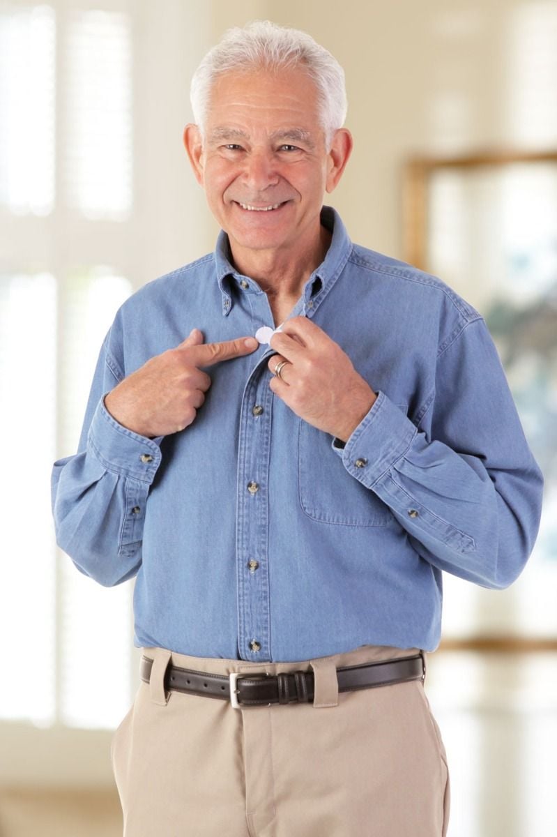 opskrift Cataract Formode Long Sleeve Denim Shirt w/ VELCRO® Brand Fasteners Adaptive Clothing for  Seniors, Disabled & Elderly Care