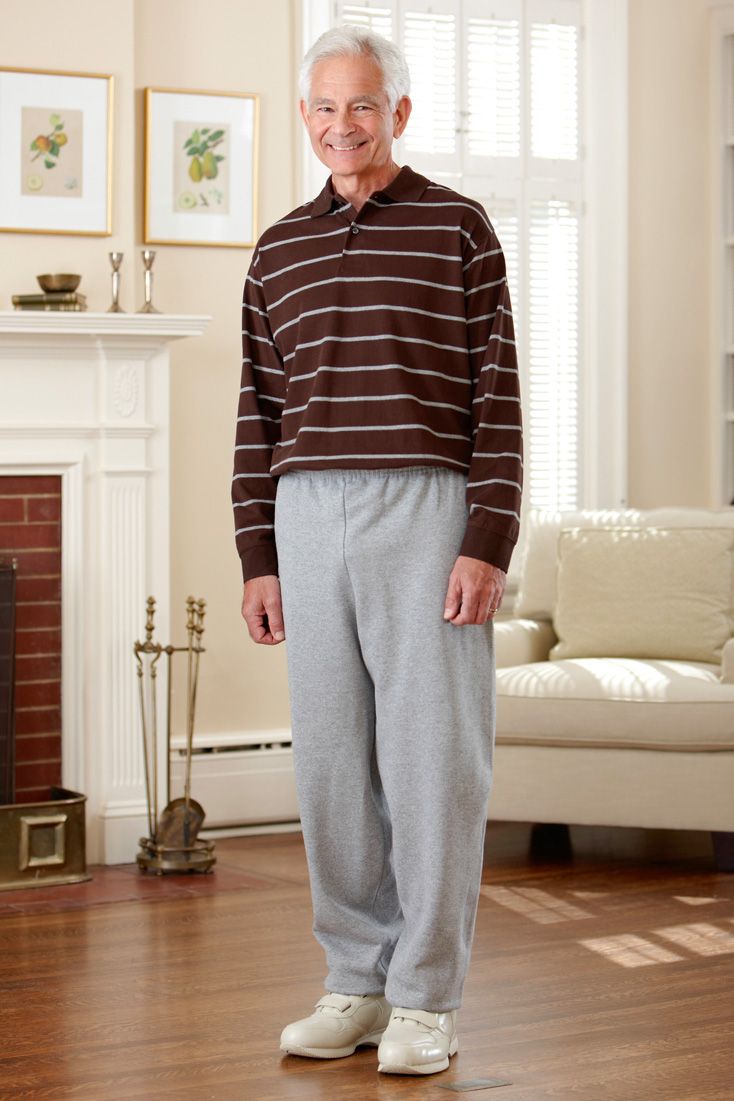 Men's Long Sleeve Polo Jumpsuit (S-2X) Adaptive Clothing for Seniors ...