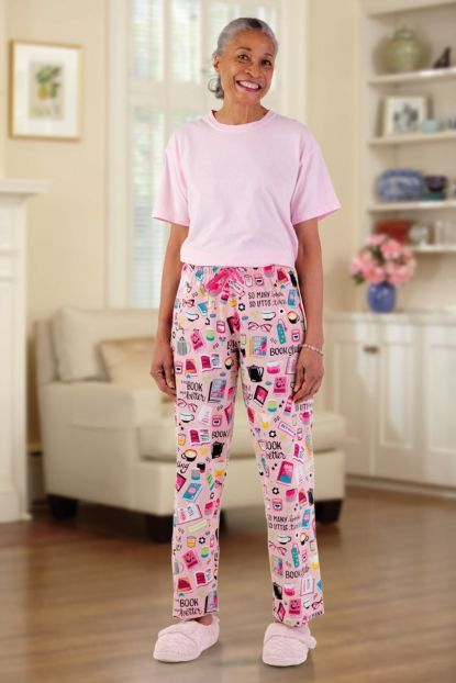 Soft T and Printed Knit PJ Pant Set