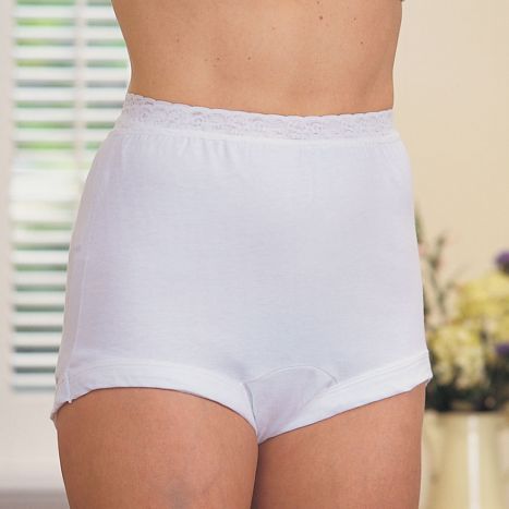 Cotton Panty With Stretch Lace Waistband (Sizes 6 Only)
