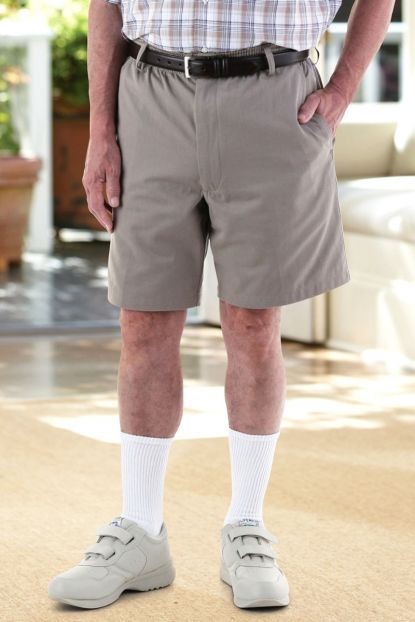 Men's Elastic Waist Zip-Fly Shorts
