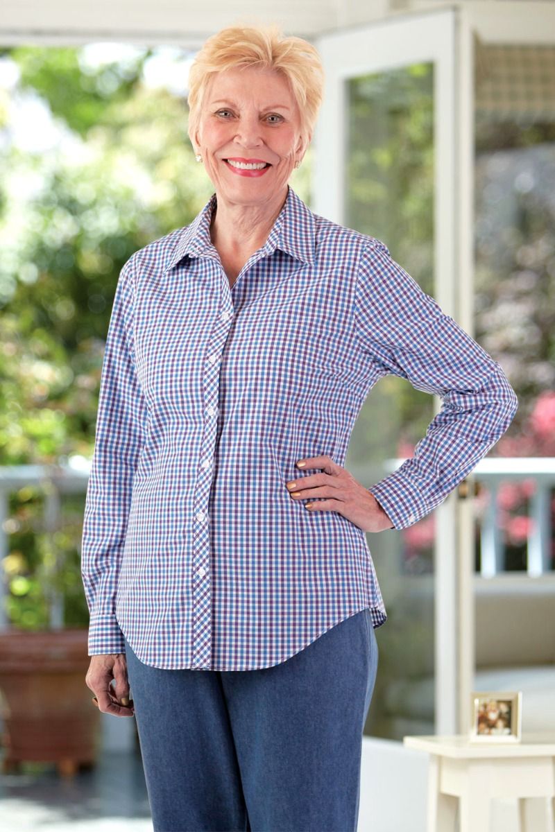 Green gingham shirt womens best sale
