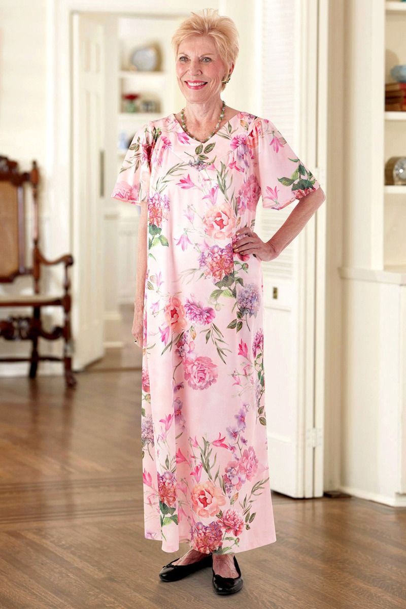 Long Polyester Muu Muu Adaptive Clothing for Seniors Disabled Elderly Care