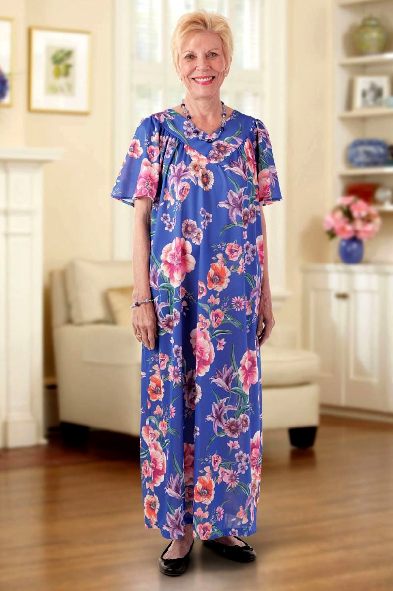 Long Polyester Muu Muu Adaptive Clothing for Seniors Disabled Elderly Care