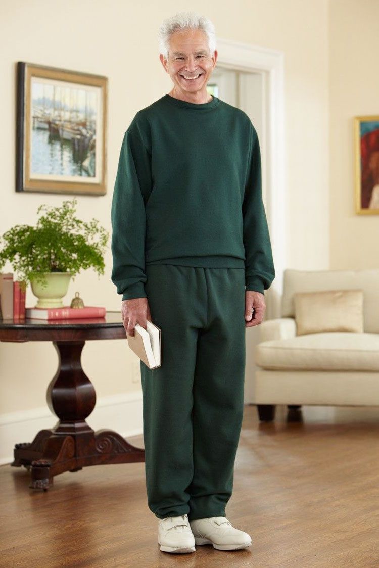 Men s Basic Sweatsuit S 2X Adaptive Clothing for Seniors Disabled Elderly Care