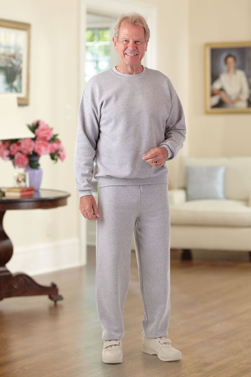 Men s Basic Sweatsuit S 2X Adaptive Clothing for Seniors Disabled Elderly Care