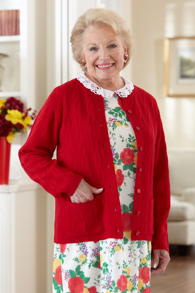 Cardigan Sweater with Pockets Adaptive Clothing for Seniors Disabled Elderly Care