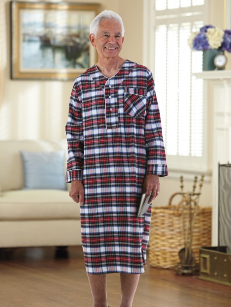 Flannel Open Back Nightshirt